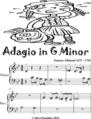 Adagio in G Minor Beginner Piano Sheet Music Tad
