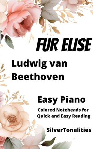 Fur Elise Easy Piano Sheet Music with Colored Notation