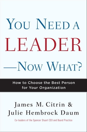 You Need a Leader--Now What?