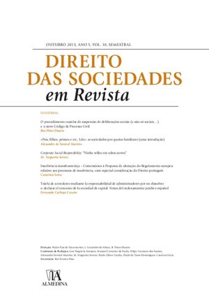 Direito das Sociedades em Revista - Ano 5 (Outubro 2013) Volume 10