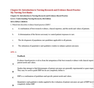 test bank Understanding Nursing Research, 6 Ed