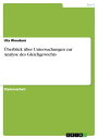 ?berblick ?ber Untersuchungen zur Analyse des Gleichgewichts