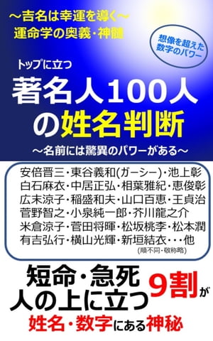 著名人100人の姓名判断