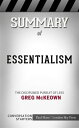 Essentialism: The Disciplined Pursuit of Less by Greg McKeown Conversation Starters【電子書籍】 dailyBooks