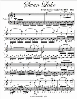 Swan Lake Tchaikovsky Elementary Piano Sheet Music