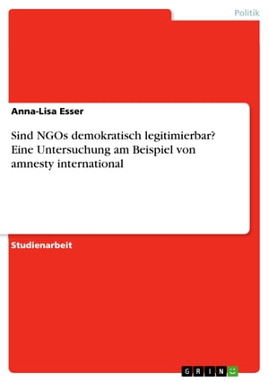 Sind NGOs demokratisch legitimierbar? Eine Untersuchung am Beispiel von amnesty international