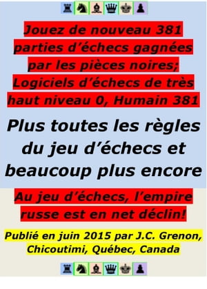 Jouez de nouveau 381 parties d'échecs gagnées par les pièces noires; Logiciels d'échecs de très haut niveau 0, Humain 381