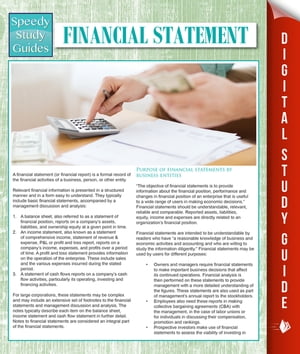 Financial Statements (Speedy Study Guides)