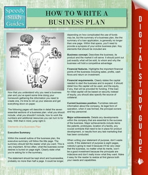 How To Write A Business Plan (Speedy Study Guides)