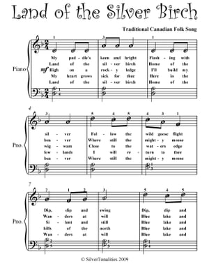 Land of the Silver Birch Easy Piano Sheet Music【電子書籍】[ Traditional Canadian Folk Songg ]