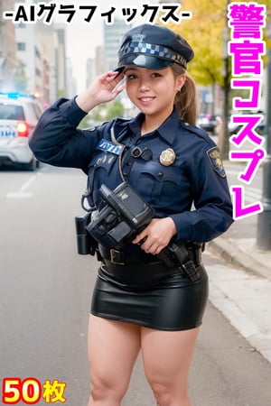 警官コスプレ　-美人美女ギャル グラビアAIイラスト写真集-