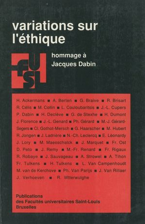 Variations sur l’?thique Hommage ? Jacques Dabin【電子書籍】