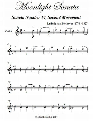 Moonlight Sonata Second Movement Easy Violin Sheet Music