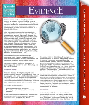 Evidence (Speedy Study Guides)Żҽҡ[ Speedy Publishing ]