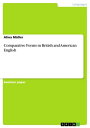 ＜p＞Seminar paper from the year 2010 in the subject English - Grammar, Style, Working Technique, grade: 2,3, , language: English, abstract: First, the development of adjective forms of comparison should be clarified from the old English untill nowadays to explain the shifts of comparative structures in two national standards. The major change in the development of comparative formation across time span is the shift in American English from synthetic to analytic comparatives. The Standard English shows another pattern of development: the change from analytic to synthetic comparatives. Secondly, the major differences between British and American varieties in the usage of adjective forms should be explained. Focusing on the syllabic structure and frequency of adjectives, it will be shown that American English prefers more analytic comparatives than British English. Additionally, American variety uses fewer comparatives of both synthetic and analytic kind than British variety (Gonzalez-Diaz 2008, Hilpert 2007, Mondorf 2009, Kyt? and Romaine 2000). Moreover, the investigation of different text types and complexity of those texts will help to explain the difference in usage of adjective comparison between two national standards. Finally, the development of American English in relation to British English will be outlined. In most cases, American English develops independently from British English in terms of adjective formation. American variety prefers innovations whereas British variety tends to preserve older features. This supports the idea that American English does not follow the steps of British English in terms of comparative structure change. So, to regard the American variety as an instance of colonial lag should be misleading. A better understanding of these issues will be presented in the following pages.＜/p＞画面が切り替わりますので、しばらくお待ち下さい。 ※ご購入は、楽天kobo商品ページからお願いします。※切り替わらない場合は、こちら をクリックして下さい。 ※このページからは注文できません。