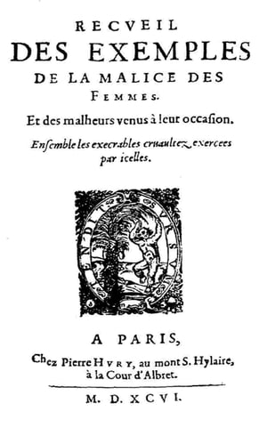 Recueil des exemples de la malice des femmes Et des malheurs venus ? leur occasion. Ensemble les..