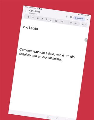 Comunque, se dio esiste, non ? un dio cattolico, ma un dio calvinista