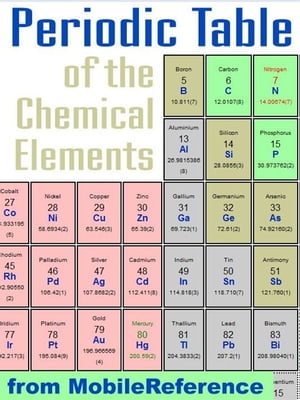 Periodic Table Of The Chemical Elements (Mendeleev's Table): Including Tables Of Melting & Boiling Points, Density, Electronegativity, Electron Affinity, And Much More (Mobi Study Guides)