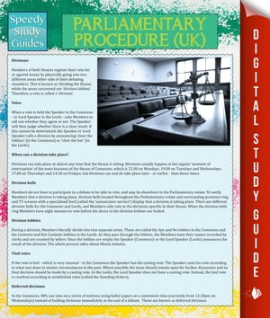 Parliamentary Procedure (UK) (Speedy Study Guide)