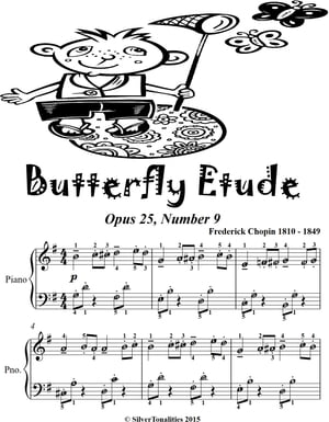 Butterfly Etude Opus 25 Number 9 Easy Piano Sheet Music Tadpole Edition