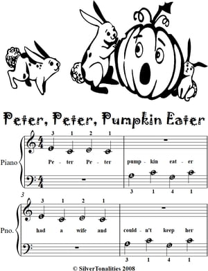 Peter Peter Pumpkin Eater Beginner Piano Sheet Music