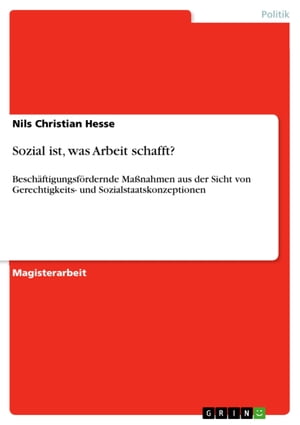 Sozial ist, was Arbeit schafft? Besch?ftigungsf?rdernde Ma?nahmen aus der Sicht von Gerechtigkeits- und Sozialstaatskonzeptionen