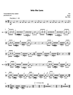 Yes - Into the Lens: Drum Sheet Music