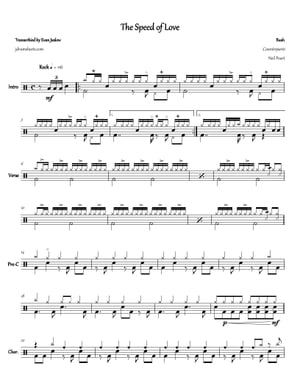 Rush - The Speed of Love: Drum Sheet Music