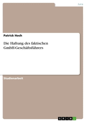 Die Haftung des faktischen GmbH-Geschäftsführers