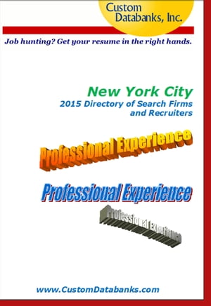 New York City 2015 Directory of Search Firms and Recruiters