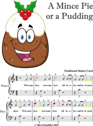 A Mince Pie or a Pudding Easiest Piano Sheet Music With Colored Notes