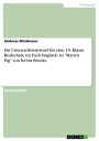 ＜p＞Studienarbeit aus dem Jahr 2006 im Fachbereich Englisch - P?dagogik, Didaktik, Sprachwissenschaft, Note: 2,0, Johann Wolfgang Goethe-Universit?t Frankfurt am Main (IEAS), Veranstaltung: Fachdidaktik: Offenes Arbeiten in der Sekundarstufe I, 10 Quellen im Literaturverzeichnis, Sprache: Deutsch, Abstract: Hier liegt ein Unterrichtsentwurf f?r das Fach Englisch, Klasse 10 Realschule, mit dem Thema ' von Kevin Brooks' vor. Inhaltsverzeichnis 1. Unterrichtsgegenstand: 'Martyn Pig' von Kevin Brooks 1.1. Zum Inhalt des Romans 1.2. Aufbau und Erz?hlstruktur 1.3. Figurenkonstellation 1.3.1. Martyn und seine Familie 1.3.2. Der Figurenkreis um Alex 1.6. Kriminalistischer Jugendroman 2. Zur Unterrichtsstunde 2.1. Thema der Unterrichtsstunde 2.2. Schwerpunktziele der Unterrichtsstunde 3. Geplanter Unterrichtsverlauf 3.1. Unterrichtsverlauf nach Phasen 3.2. Bemerkungen zum geplanten Unterrichtsverlauf 4. Didaktische Bemerkungen 4.1. Unterrichtsreihe 4.2. Begr?ndung der Unterrichtsziele 4.2.1. Sachangemessenheit 4.2.2. Richtlinienangemessenheit 4.2.3. Sch?lerangemessenheit 4.3. Methodische Bemerkungen 4.3.1. antizipierender Leseprozess 4.3.2. Warum eine offene Form des Unterrichts? 4.3.3. Die gew?hlte Methode der 'Projektarbeit' 5. Erwartete Tafelbilder / Arbeitsmaterialien 6. Literaturverzeichnis＜/p＞画面が切り替わりますので、しばらくお待ち下さい。 ※ご購入は、楽天kobo商品ページからお願いします。※切り替わらない場合は、こちら をクリックして下さい。 ※このページからは注文できません。