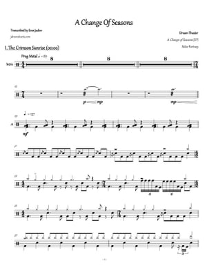 Dream Theater - A Change of Seasons Drum Sheet Music【電子書籍】 Evan Aria Serenity