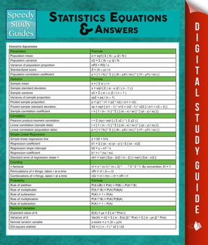 ŷKoboŻҽҥȥ㤨Statistics Equations & Answers Speedy Study GuidesŻҽҡ[ Speedy Publishing ]פβǤʤ360ߤˤʤޤ