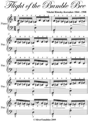 Flight of the Bumble Bee Easy Piano Sheet Music