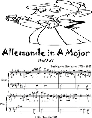 Allemande In A Major Wo081 Easiest Piano Sheet Music