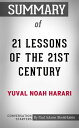 ＜p＞＜strong＞21 Lessons for the 21st Century by Yuval Noah Harari: Conversation Starters＜/strong＞＜/p＞ ＜p＞Praised for his innovative view of current issues, Yuval Noah Harari continues to use his probing intellect to understand the future state of the planet and of humanity in his latest book. Can we still demand privacy rights in the future? The nature of work and the workforce will be altered in the advent of robotics--are we prepared for this reality? Terrorism will evolve into unexpected forms--do we know how to keep our families safe? Liberal democracy is threatened-- why and can we do something about it?＜/p＞ ＜p＞21 Lessons for the 21st Century is the latest book by Harari, the New York Times bestselling author of Sapiens and Homo Deus.＜/p＞ ＜p＞＜strong＞A Brief Look Inside:＜/strong＞＜/p＞ ＜p＞EVERY GOOD BOOK CONTAINS A WORLD FAR DEEPER＜/p＞ ＜p＞than the surface of its pages. The characters and their world come alive,＜/p＞ ＜p＞and the characters and its world still live on.＜/p＞ ＜p＞＜em＞Conversation Starters＜/em＞ is peppered with questions designed to＜/p＞ ＜p＞bring us beneath the surface of the page＜/p＞ ＜p＞and invite us into the world that lives on.＜/p＞ ＜p＞＜strong＞These questions can be used to create hours of conversation:＜/strong＞＜/p＞ ＜p＞＜strong＞Foster＜/strong＞ a deeper understanding of the book＜/p＞ ＜p＞＜strong＞Promote＜/strong＞ an atmosphere of discussion for groups＜/p＞ ＜p＞＜strong＞Assist＜/strong＞ in the study of the book, either individually or corporately＜/p＞ ＜p＞＜strong＞Explore＜/strong＞ unseen realms of the book as never seen before＜/p＞ ＜p＞＜strong＞Disclaimer＜/strong＞: This book you are about to enjoy is an independent companion resource of the original book, enhancing your experience*.* If you have not yet purchased a copy of the original book, please do before purchasing this unofficial ＜em＞Conversation Starters＜/em＞.＜/p＞ ＜p＞＜strong＞? Copyright 2018 Download your copy now on sale＜/strong＞＜/p＞ ＜p＞＜strong＞Read it on your PC, Mac, iOS or Android smartphone, tablet devices.＜/strong＞＜/p＞画面が切り替わりますので、しばらくお待ち下さい。 ※ご購入は、楽天kobo商品ページからお願いします。※切り替わらない場合は、こちら をクリックして下さい。 ※このページからは注文できません。