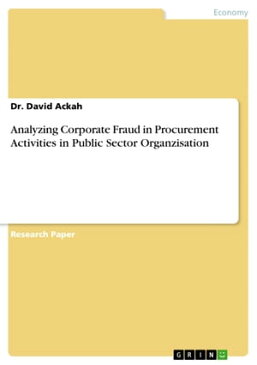 Analyzing Corporate Fraud in Procurement Activities in Public Sector Organzisation【電子書籍】[ David Ackah ]