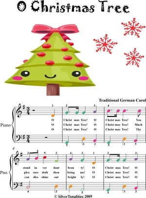 O Christmas Tree Easiest Piano Sheet Music with Colored Notes【電子書籍】[ Traditional Christmas..