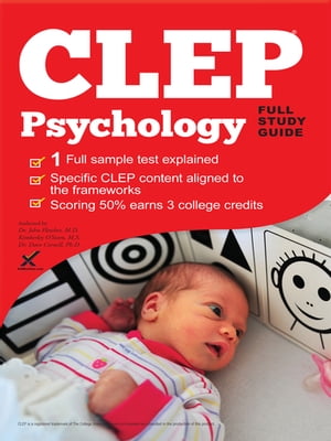 ＜p＞Are you thinking of taking psychology as a major or minor in college? Take a test drive with the CLEP Psychology exam and for 80 dollars you may be pleased to learn you now have three credits on your transcript. Like all 33 CLEP tests not only will passing a CLEP Psychology exam get you out of a course you will also get the college credits on your transcripts. Even more astounding the tests only require a 50% score. Perhaps your goal is to fast track out of the college experience and leap into the upper divisions that much quicker. A psychology degree is typically a master’s level program at a minimum. The professional way to study for this test is with resource material such as XAMonline CLEP Psychology full length study guide. It was written by one MD, one Ph.D, and one Masters level Psychologist which means it was concisely written so the essential material is conveniently brought into your living room for the next few weeks. All the multiple choice questions are full length tests and are weighted properly covering all aspects of the test. They also have the answers explained so you can learn as you go too. XAMonline full study guide for CLEP Psychology will prepare you for the test. It gives you more confidence because you will know both content and have sample test experiences. CLEP has been around for twenty years and is the most popular credit by examination program. The CLEP program has 33 unique tests but among those CLEP Psychology test is popular favorite especially among those in the humanities who took a high school course or even sat for the Advanced Placement Psychology test. If you got a 3 or 4 on that test you may not have got the college credit you had hoped for and this test provides a fall back in that situation. Written to the test There are twelve areas covered on this test so it is very comprehensive. The nature of the questions are factual and the level of difficulty is similar to advanced placement exams.＜/p＞画面が切り替わりますので、しばらくお待ち下さい。 ※ご購入は、楽天kobo商品ページからお願いします。※切り替わらない場合は、こちら をクリックして下さい。 ※このページからは注文できません。