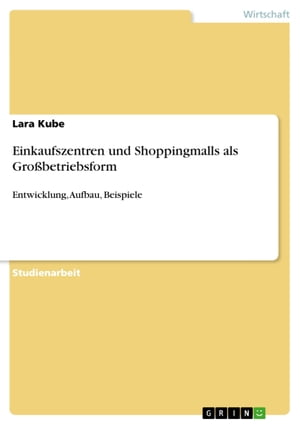 Einkaufszentren und Shoppingmalls als Großbetriebsform