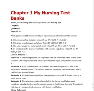 test bank Understanding the Essentials of Critical Care Nursing, 2nd Edition