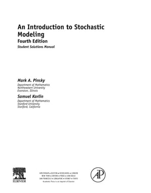 An Introduction to Stochastic Modeling, Student Solutions Manual (e-only)