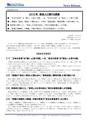 2010 年新成人に関する調査