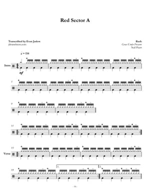 Rush - Red Sector A Drum Sheet Music【電子書