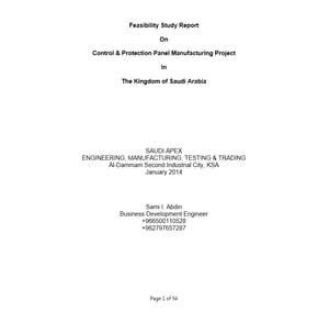 Feasibility Study Report on Control & Protection Panel Manufacturing in the Kingdom of Saudi Arabia【電子書籍】[ Sami Abdin ]