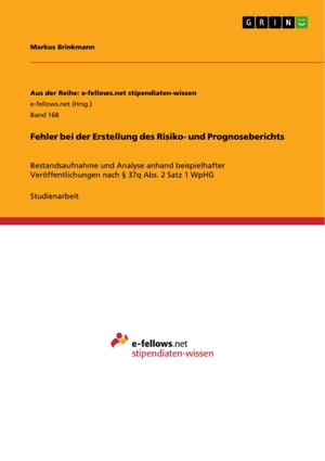 Fehler bei der Erstellung des Risiko- und Prognoseberichts Bestandsaufnahme und Analyse anhand beispielhafter Ver?ffentlichungen nach § 37q Abs. 2 Satz 1 WpHG