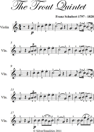 Trout Quintet Easy Violin Sheet Music