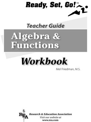 Algebra & Functions Workbook Teacher Guide【電子書籍】[ Mel Friedman ]