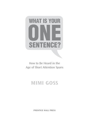 What Is Your One Sentence?